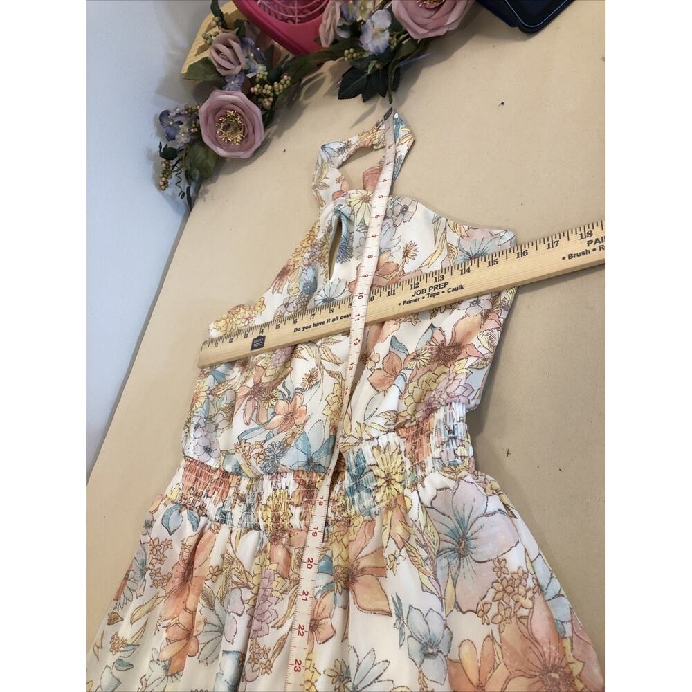 Maurices Women’s Maxi Sundress Size M Floral Halter Neck Boho Vacation Dress - Picture 9 of 10